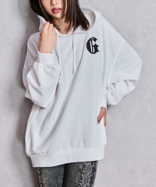 GYDA（ジェイダ）の「COUCH SURFING GYDALMATIANスウェットパーカー（パーカー・レディース・ブラウン/ピンク/オフホワイト/ブラック・FREE）」の2枚目の写真