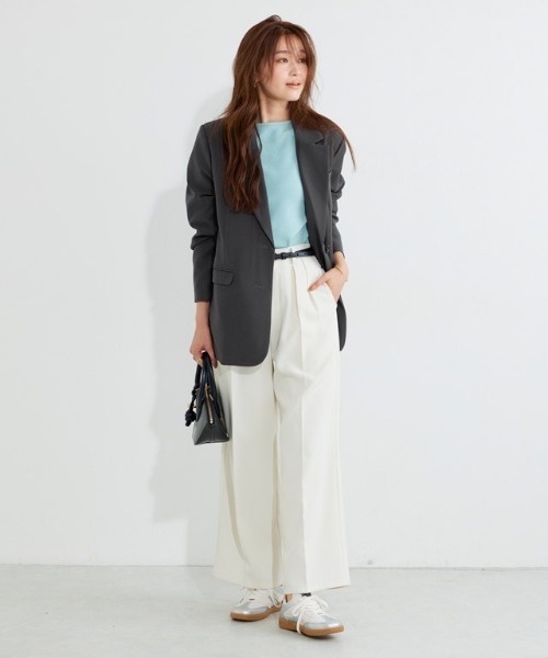 Pierrot（ピエロ）の「テーラードシングルジャケット（テーラードジャケット・レディース・ブラウン系その他/ブラック/チャコール・M/L）」の19枚目の写真