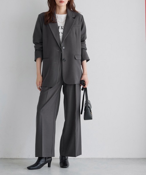 Pierrot（ピエロ）の「テーラードシングルジャケット（テーラードジャケット・レディース・ブラウン系その他/ブラック/チャコール・M/L）」の22枚目の写真