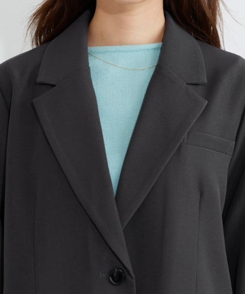 Pierrot（ピエロ）の「テーラードシングルジャケット（テーラードジャケット・レディース・ブラウン系その他/ブラック/チャコール・M/L）」の7枚目の写真