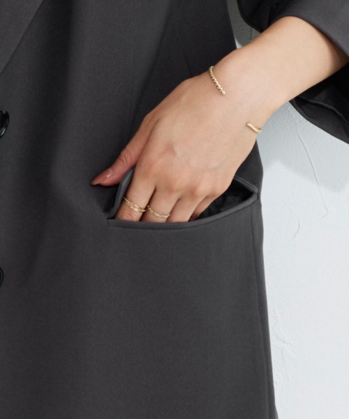 Pierrot（ピエロ）の「テーラードシングルジャケット（テーラードジャケット・レディース・ブラウン系その他/ブラック/チャコール・M/L）」の9枚目の写真