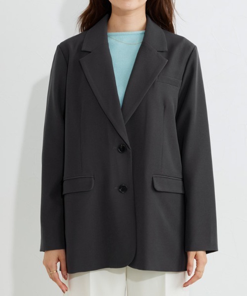 Pierrot（ピエロ）の「テーラードシングルジャケット（テーラードジャケット・レディース・ブラウン系その他/ブラック/チャコール・M/L）」の11枚目の写真