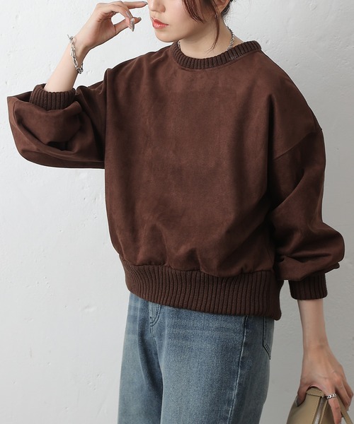 COLONY 2139（コロニートゥーワンスリーナイン）の「スエードポンチ袖ボリュームプルオーバー（Tシャツ/カットソー・レディース・ブラウン/アイボリー/ブラック・FREE）」の3枚目の写真
