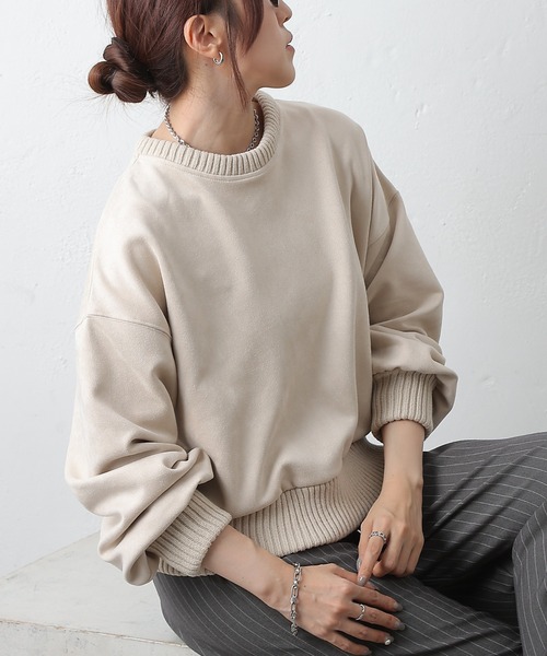 COLONY 2139（コロニートゥーワンスリーナイン）の「スエードポンチ袖ボリュームプルオーバー（Tシャツ/カットソー・レディース・ブラウン/アイボリー/ブラック・FREE）」の2枚目の写真