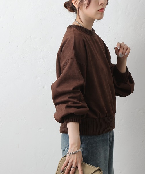 COLONY 2139（コロニートゥーワンスリーナイン）の「スエードポンチ袖ボリュームプルオーバー（Tシャツ/カットソー・レディース・ブラウン/アイボリー/ブラック・FREE）」の13枚目の写真