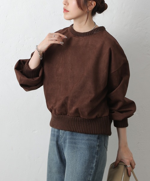 COLONY 2139（コロニートゥーワンスリーナイン）の「スエードポンチ袖ボリュームプルオーバー（Tシャツ/カットソー・レディース・ブラウン/アイボリー/ブラック・FREE）」の11枚目の写真