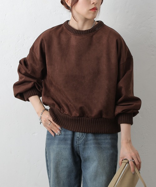 COLONY 2139（コロニートゥーワンスリーナイン）の「スエードポンチ袖ボリュームプルオーバー（Tシャツ/カットソー・レディース・ブラウン/アイボリー/ブラック・FREE）」の10枚目の写真