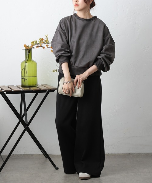 COLONY 2139（コロニートゥーワンスリーナイン）の「スエードポンチ袖ボリュームプルオーバー（Tシャツ/カットソー・レディース・ブラウン/アイボリー/ブラック・FREE）」の6枚目の写真