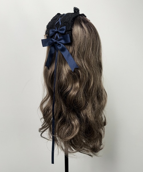 セール】9C35 はしごレース 編み上げ 黒レースアップ リボン