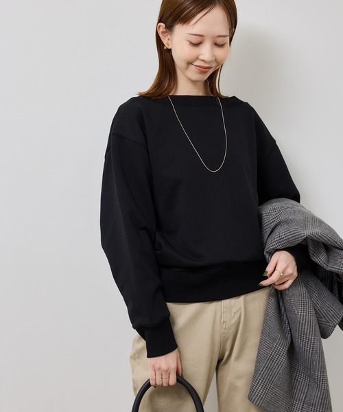 ROPE' PICNIC（ロペピクニック）の「2WAYボートネックスウェット/リンクコーデ（スウェット・レディース・ブラック/ライトグレー/キナリ・FREE）」の2枚目の写真