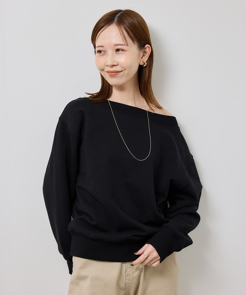 ROPE' PICNIC（ロペピクニック）の「2WAYボートネックスウェット/リンクコーデ（スウェット・レディース・ブラック/ライトグレー/キナリ・FREE）」の4枚目の写真