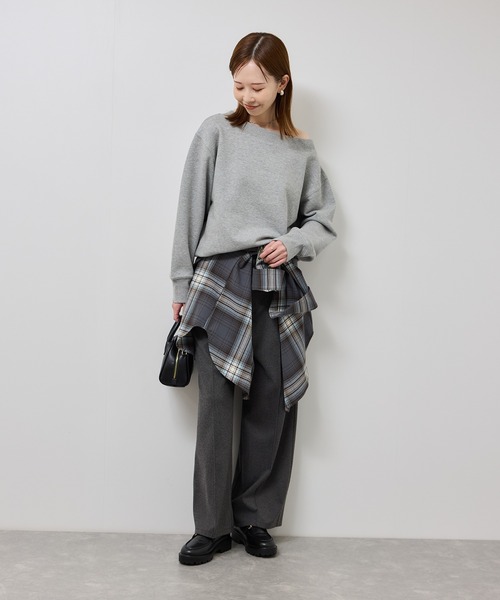 ROPE' PICNIC（ロペピクニック）の「2WAYボートネックスウェット/リンクコーデ（スウェット・レディース・ブラック/ライトグレー/キナリ・FREE）」の10枚目の写真