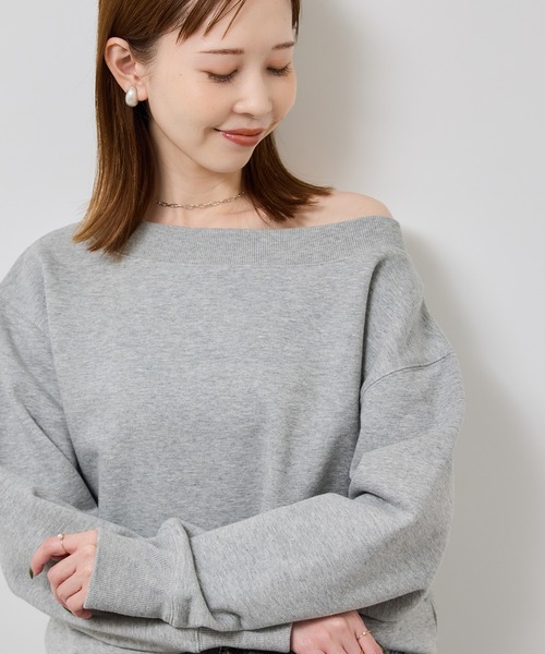 ROPE' PICNIC（ロペピクニック）の「2WAYボートネックスウェット/リンクコーデ（スウェット・レディース・ブラック/ライトグレー/キナリ・FREE）」の11枚目の写真