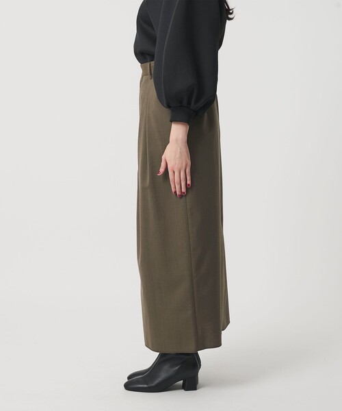 BEAUTY&YOUTH UNITED ARROWS（ビューティーアンドユースユナイテッドアローズ）の「毛ブレンド タックロングスカート 防シワ ウォッシャブル（スカート・レディース・オリーブ・M/XS/S）」の6枚目の写真