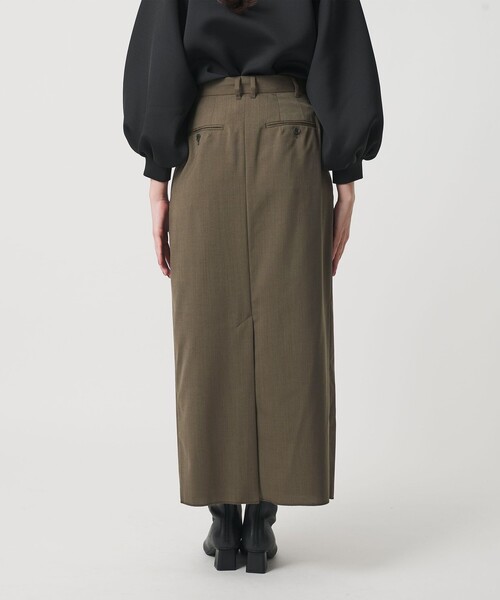 BEAUTY&YOUTH UNITED ARROWS（ビューティーアンドユースユナイテッドアローズ）の「毛ブレンド タックロングスカート 防シワ ウォッシャブル（スカート・レディース・オリーブ・M/XS/S）」の7枚目の写真