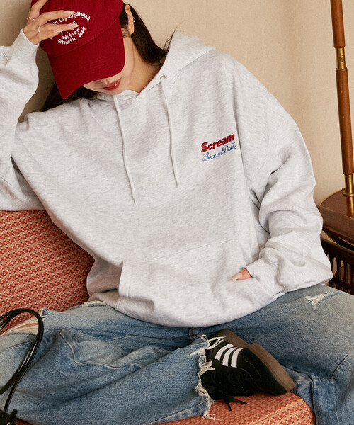 PUBLUX（パブリュクス）の「PUBLUX/パブリュクス 相良刺繍 フレンチブルドッグ 裏起毛 フーディー　限定展開（パーカー・レディース・チャコールグレー/ライトグレー/ネイビー・S/M/L）」の6枚目の写真