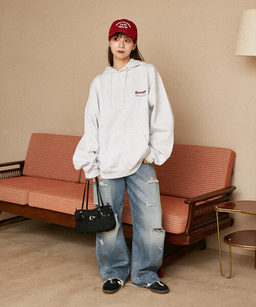 PUBLUX（パブリュクス）の「PUBLUX/パブリュクス 相良刺繍 フレンチブルドッグ 裏起毛 フーディー　限定展開（パーカー・レディース・チャコールグレー/ライトグレー/ネイビー・S/M/L）」の10枚目の写真