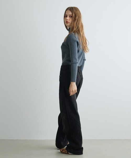 Mirette(ミレット)の「キーネックボタンリブニット / Keyneck Button Rib Knit(ニット/セーター・レディース・ブラック/ベージュ/ブラウン/ホワイト/グレー・FREE)」の18枚目の写真