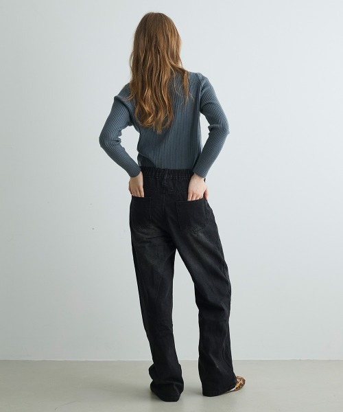 Mirette(ミレット)の「キーネックボタンリブニット / Keyneck Button Rib Knit(ニット/セーター・レディース・ブラック/ベージュ/ブラウン/ホワイト/グレー・FREE)」の20枚目の写真
