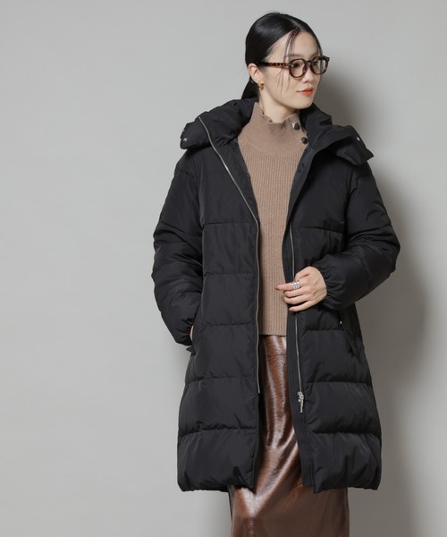 セール】撥水加工 フードロングダウンコート（ダウンジャケット/コート