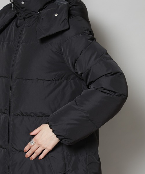 NANO universe（ナノユニバース）の「撥水加工 フードロングダウンコート（ダウンジャケット/コート・レディース・ブラウン/ブラック/チャコール・FREE）」の10枚目の写真