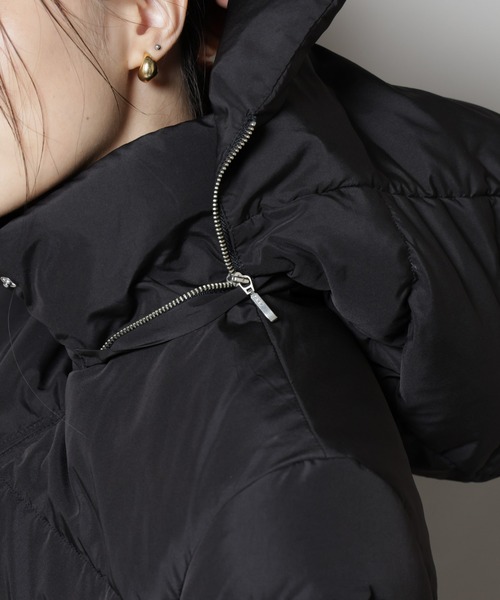 NANO universe（ナノユニバース）の「撥水加工 フードロングダウンコート（ダウンジャケット/コート・レディース・ブラウン/ブラック/チャコール・FREE）」の15枚目の写真