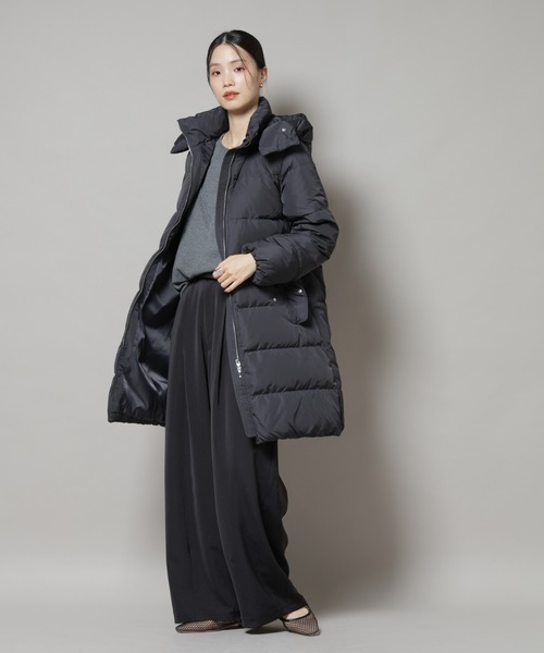 セール】撥水加工 フードロングダウンコート（ダウンジャケット/コート