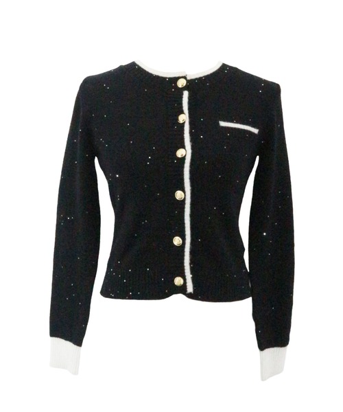 ALLuRing ChaRm(アリュリングチャーム)の「【ALLuRing ChaRm × c_mk7o】Sequins Cardigan Setup / スパンコールカーディガンセットアップ(ニット/セーター・レディース・ブラック・FREE)」の3枚目の写真