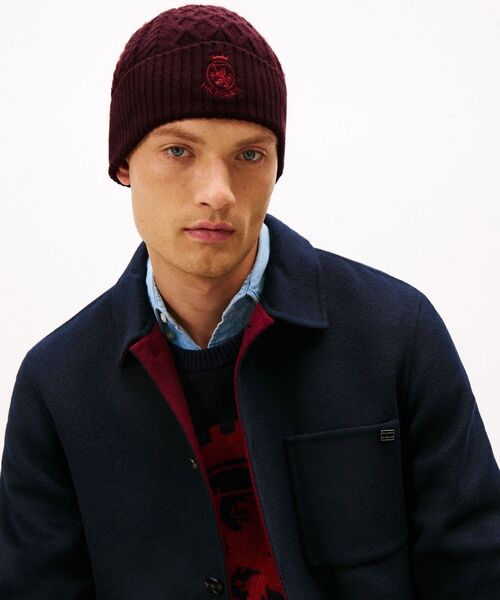 TOMMY HILFIGER（トミーヒルフィガー）の「クレストニットビーニー（ニットキャップ/ビーニー・メンズ・イエロー× ブルー/ネイビー/グリーン/バーガンディー・FREE）」の13枚目の写真