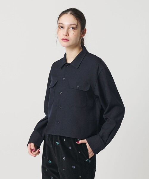 BEAUTY&YOUTH UNITED ARROWS(ビューティーアンドユースユナイテッドアローズ)の「【WEB限定】ポリエステル ワイドショートシャツ(シャツ/ブラウス・レディース・ブラウン系/ライトグレー/ネイビー・FREE)」の3枚目の写真