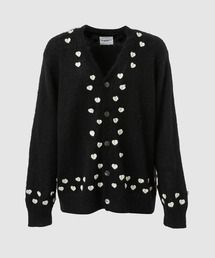 heart attached mohair cardigan.