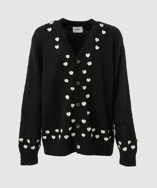 TAKAHIROMIYASHITATheSoloIst.(タカヒロミヤシタザソロイスト)の「heart attached mohair cardigan.(カーディガン/ボレロ・メンズ・ブラック/グレー・48/46)」の1枚目の写真