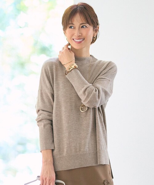 ウールハイゲージモックネック ニット（ニット/セーター）｜自由区