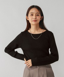 GLOBAL WORK | アンチピリングなめらかボートネックプルオーバー/499704(ニット/セーター)