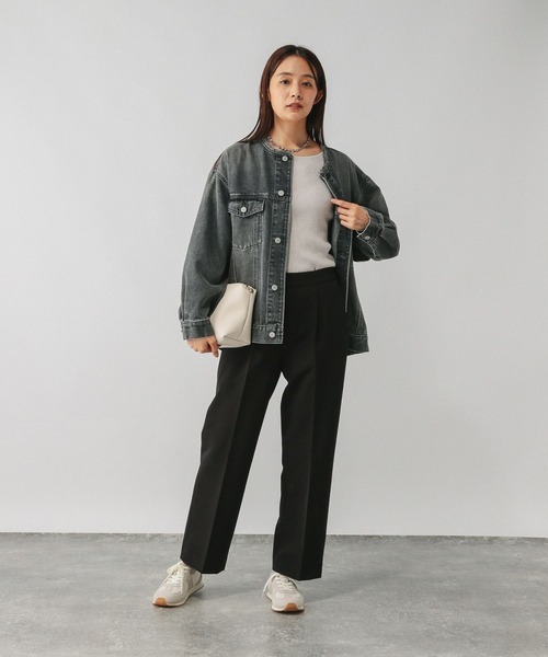 GLOBAL WORK（グローバルワーク）の「アンチピリングなめらかボートネックプルオーバー/499704（ニット/セーター・レディース・グレイッシュベージュ/ブラック系その他/ベージュ系その他3/ライトグレー/ダークブラウン・MEDIUM/LARGE）」の19枚目の写真