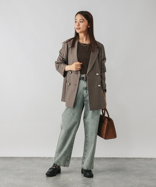 GLOBAL WORK（グローバルワーク）の「アンチピリングなめらかボートネックプルオーバー/499704（ニット/セーター・レディース・グレイッシュベージュ/ブラック系その他/ベージュ系その他3/ライトグレー/ダークブラウン・MEDIUM/LARGE）」の15枚目の写真