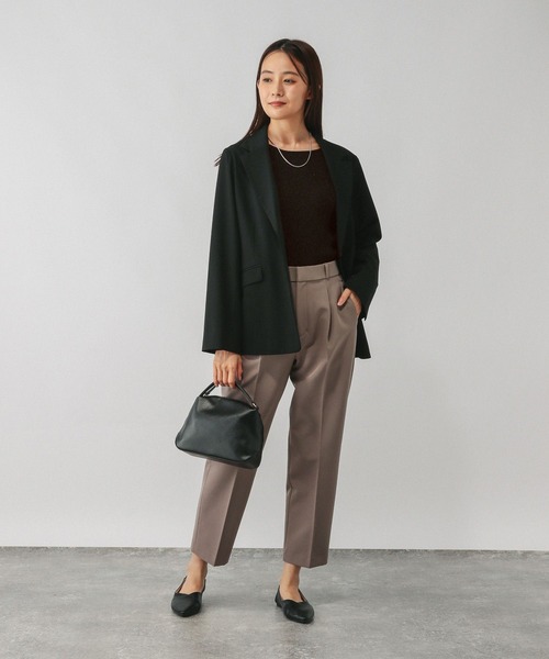 GLOBAL WORK（グローバルワーク）の「アンチピリングなめらかボートネックプルオーバー/499704（ニット/セーター・レディース・グレイッシュベージュ/ブラック系その他/ベージュ系その他3/ライトグレー/ダークブラウン・MEDIUM/LARGE）」の6枚目の写真