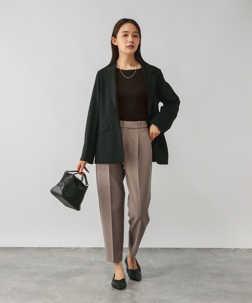 GLOBAL WORK（グローバルワーク）の「アンチピリングなめらかボートネックプルオーバー/499704（ニット/セーター・レディース・グレイッシュベージュ/ブラック系その他/ベージュ系その他3/ライトグレー/ダークブラウン・MEDIUM/LARGE）」の7枚目の写真