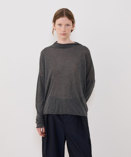 GALERIE VIE(ギャルリー ヴィー)の「レーヨンカシミヤジャージー ビルドネックプルオーバー(Tシャツ/カットソー・レディース・ホワイト/ライトグレー/チャコールグレー/ライトベージュ・FREE)」の6枚目の写真