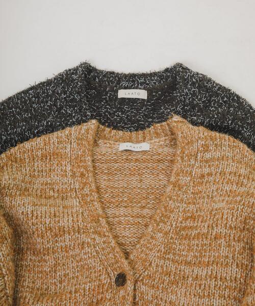 LAATO（ラート）の「mix loose cardigan（カーディガン/ボレロ・レディース・ブラウン/モカ・FREE）」の4枚目の写真