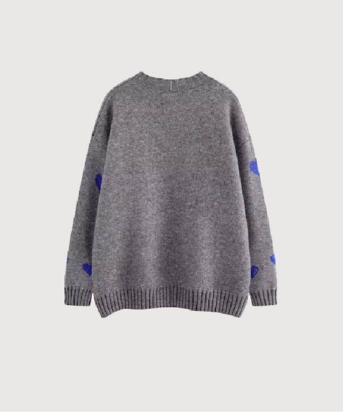 LA POMME petit（ラポミ・プチ）の「Baby Bear Jacquard Lace Up Sweater（ニット/セーター・レディース・グレー・FREE）」の2枚目の写真