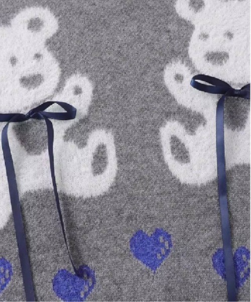 LA POMME petit（ラポミ・プチ）の「Baby Bear Jacquard Lace Up Sweater（ニット/セーター・レディース・グレー・FREE）」の4枚目の写真