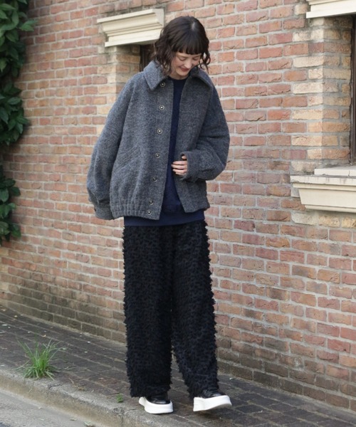 セール】ランダムフリンジカットジャカードワイドパンツ（裏地付き