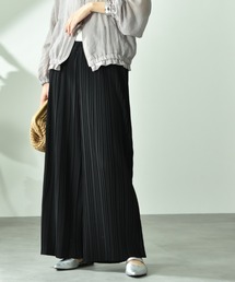 カットジョーゼットプリーツワイドパンツ