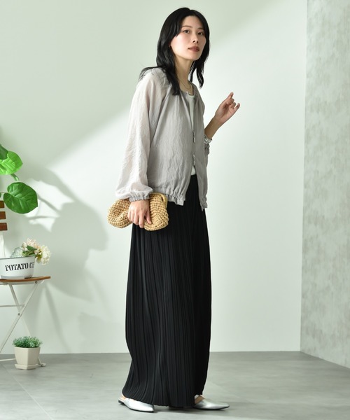 INTERPLANET(インタープラネット)の「カットジョーゼットプリーツワイドパンツ(その他パンツ・レディース・ブラック/ブルー/モカ/カーキ・FREE)」の13枚目の写真