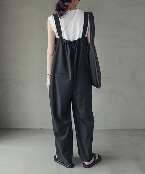 SOLAMONAT LARME(ソラモナラーム)の「サロペットパンツ(サロペット/オーバーオール・レディース・ベージュ/チャコール/ブラック・38/40)」の15枚目の写真
