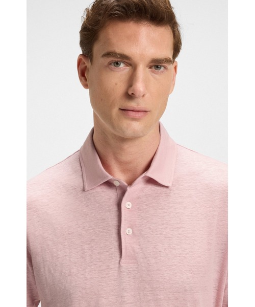 BOSS(ボス)の「BECKHAM x BOSS ポロシャツ リネン(ポロシャツ・メンズ・ダークブルー/ピンク・XL/XXL/S/M/L)」の3枚目の写真