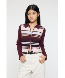 STRIPE ZIP UP KNIT シャツ