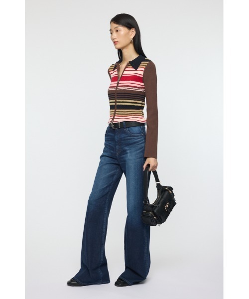 MOUSSY（マウジー）の「STRIPE ZIP UP KNIT シャツ（ニット/セーター・レディース・ネイビー/アイボリー/レッド系その他/ブラウン系その他・FREE）」の13枚目の写真