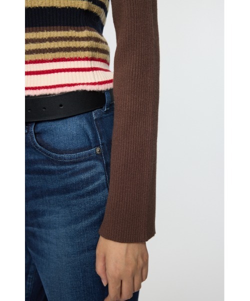MOUSSY（マウジー）の「STRIPE ZIP UP KNIT シャツ（ニット/セーター・レディース・ネイビー/アイボリー/レッド系その他/ブラウン系その他・FREE）」の20枚目の写真
